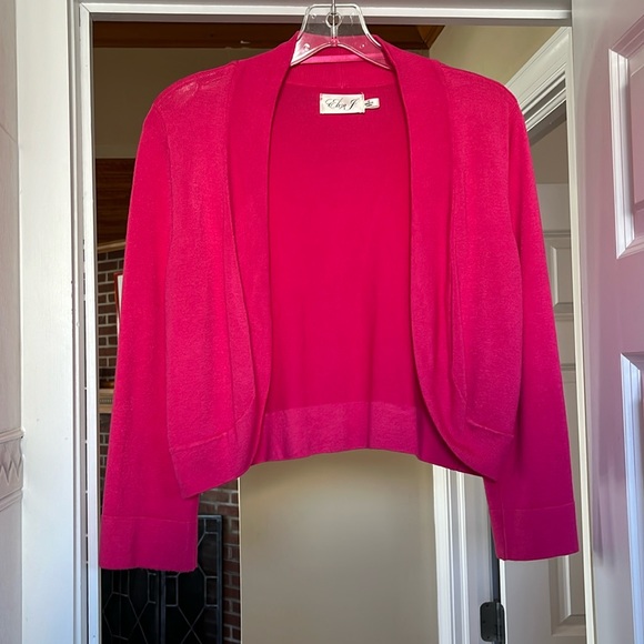 ELIZA J SIZE M SHORT HOT PINK SWEATER - Picture 1 of 4